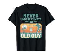Never Underestimate The Old Guy Disc Golf Retro T-Shirt