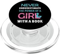 Never Underestimate The Power of A Girl with a Book Reading PopSockets PopGrip pour MagSafe