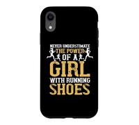 Never Understimate The Power of A Girl with Running Shoes Coque pour iPhone XR