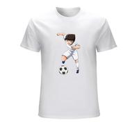 neverchange Men's Captain Tsubasa Great Man Tsubasa Ozora T-Shirts White XXL