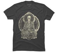 neverchange Men's Grossbull Starving Buddha Weathered Halftone Graphic T Shirt T-Shirts Grey M