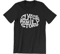 neverchange Men's Gudu Sly and The Family Stone T Shirt - T-Shirt - Funk Band - San Francisco Black XXL