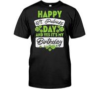 neverchange Men's Happy St Patricks Day Its My Birthday Born Irish Bday Gift T-Shirts Black 3XL