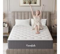 Neverfade Matelas hybride pour grand lit de 30,5 cm, mousse à mémoire de forme et ressorts hélicoïdaux, matelas à ressorts intérieurs pour soulager la pression, isolation des mouvements, fermeté