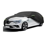 NEVERLAND Bâche Voiture S Imperméable 2500PA - Housse Extérieure 210D Oxford Noir Intégral, Anti-UV et Anti-Poussière avec Bandes Vertes pour Peugeot 208, Renault Clio, Citroën C3 | 360cm