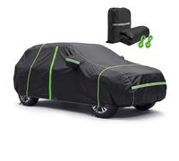 NEVERLAND Bâche Voiture SUV M Imperméable 6000PA - Housse de Protection Extérieure 6 Couches PEVA et Coton avec Fermeture Éclair pour Peugeot 2008, Renault Captur, VW T-Roc | Noir