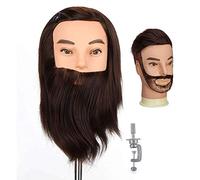 Neverland Tête À Coiffer Mannequin Homme Poupée Tête d'exercice Coiffure avec Barbe - 100% Cheveux Synthétiques Pour Coiffure Professionnel dans la Cosmétologie