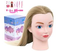 NEVERLAND Tête À Coiffer Professionnel 20 inch 100% de Cheveux Synthétiques Tête à Coiffer Tête d'entraînement Tête de coiffure Têtes d'exercice Cosmétologiee
