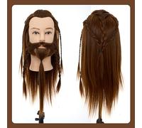 Neverland Tête à Coiffer Professionnelle Mannequin Homme 100% Cheveux Humains Tête d’exercice Coiffure avec Barbe Pour Étude Professionnel dans la Cosmétologie