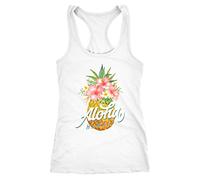 Neverless Aloha Hawaii Débardeur en coton pour femme Motif floral tropical Paradise Dos nageur Coupe slim - - Medium