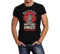Neverless® Hattori Hanzo Sword and Sushi Okinawa T-shirt pour homme avec inscription « Hattori Hanzo » - Noir - Large