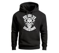 Neverless Sweat à capuche pour homme avec imprimé tête de mort Valhalla Odin Runes Viking, See You in Valhalla Black, L