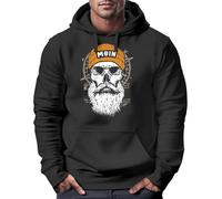 Neverless® Sweat à capuche pour homme motif tête de mort rose des vents boussole tête de mort imprimé sur le devant hommes mode street style, Skull Moin Noir, M