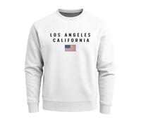 Neverless® Sweatshirt Homme Imprimé Inscription California Los Angeles USA Drapeau Amérique Pull Col Rond