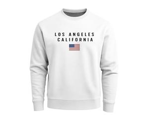 Neverless® Sweatshirt Homme Imprimé Inscription California Los Angeles USA Drapeau Amérique Pull Col Rond