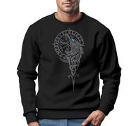 Neverless® Sweatshirt Homme Odin Ragnar Dieu Nordique Runes Valhalla Vikings Nordiques Pullover, L