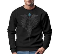 Neverless® Sweatshirt Homme Odin Ragnar Dieu Nordique Runes Valhalla Vikings Nordiques Pullover, XL