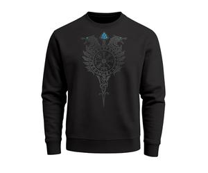 Neverless® Sweatshirt Homme Odin Ragnar Dieu Nordique Runes Valhalla Vikings Nordiques Pullover, XL