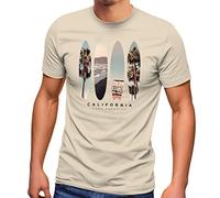 Neverless® T-shirt California Surf Paradise Surf Graphique Photo Print Californie USA Amérique Été Mode Streetstyle, Surf Paradise Nature, L