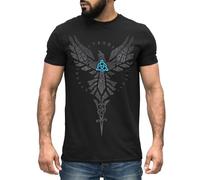 Neverless T-shirt pour homme avec ours berserker guerrier viking Odin Thor Valhalla Runes Valknut mythologie nordique, Odin Corbeau Noir, XL