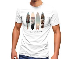 Neverless® T-shirt pour homme California Surf Paradise Surfboards Graphique Impression photo Californie États-Unis Amérique été Mode street style, Surf Paradise Blanc, XL