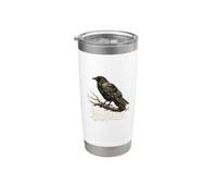 Nevermore Raven Edgar Allan Poe Gothic Dark Academia Gobelet isotherme en acier inoxydable double paroi