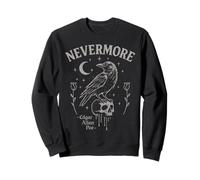 Nevermore Raven Skull Art Gothique Edgar Allan Poe Sweatshirt