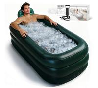 Nevife Baignoire gonflable pliable pour adulte avec pompe manuelle 158 x 95 | Sol confortable pour le spa, les bains de glace, les voyages ou le camping.