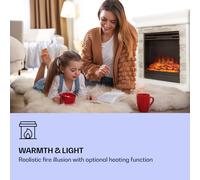 Nevis Peak Cheminée électrique 1800 W Fonction chauffage 10 à 30 °C Télécommande