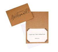 Neviti 775868 Lot de 3 cartes de demoiselle d'honneur en papier kraft marron 14,5 x 10,5 x 0,1 cm