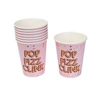Neviti- Glitz and Glamour Pop Fizz Clink Gobelets en Carton, 773505, Pink/Rose Gold, 8 Unité (Lot de 1)