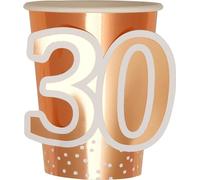 Neviti - Tasse jetable, 30e anniversaire pack de 8 - papier, film SG22649 (taille unique) (or rose/blanc)