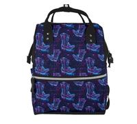 Nevjipu Sac à dos à langer pour poupée - Cyber Cowboy imprimé sac à dos pour maman, sac à dos tactique pour bébé, sac à dos de voyage, randonnée, sac à langer pour bébé, sac à langer pour papa