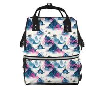 Nevjipu Sac à dos à langer pour poupée - Imprimé île d'été - Sac à dos tactique tendance pour bébé - Sac à dos pour voyage, randonnée, allaitement - Pour papa, maman, femme et homme