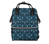 Nevjipu Sac à dos à langer pour poupée - Sac à dos pour maman avec imprimé cyber crabe bleu, sac à dos tactique tendance pour bébé, voyage, randonnée, tout-petit, sac à langer pour papa, maman, femme