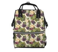 Nevjipu Sac à dos à langer pour poupée - Sac à dos pour maman, imprimé raisin et fromage, sac à dos tactique tendance pour bébé, voyage, randonnée, sac à langer pour tout-petit, sac à langer pour papa