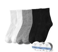 NEVLOSO Lot de 9 paires de chaussettes de voyage jetables à usage unique, Noir + blanc + gris (9 paires), taille unique