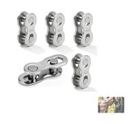 Nevoluxer 5 maillons Attache Rapide Chaine Velo, Maillon de Chaine Velo de Secours pour Réparation et Entretien d‘Urgence, Antivol de Chaîne Multifonction