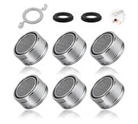 Nevoluxer 6 Pièces M24 Mousseur Robinet Économie Eau Avec Filtre Robinet Inox et ABS 2 Joints 1 Clé Chromée Pour Mousseur Robinet Cuisine Embout Robinet Salle de Bain Lavabo Évier