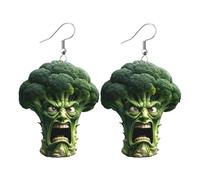 NevPuose Boucles d'oreilles en forme de brocoli en acrylique 2D pour femme - Design ergonomique simple et élégant en forme de brocoli - Décoration pour fêtes, danses, fiançailles