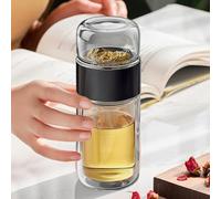 NevPuose Bouteille infuseur à thé de voyage, bouteille d'eau en verre - Bouteille d'eau de voyage anti-fuite, en verre avec infuseur pour thé en vrac, à domicile