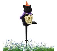NevPuose Décoration d'Halloween en forme de crâne | Lampe de jardin étanche à énergie solaire - Éclairage festif effrayant à DEL pour fête d'Halloween pour fête de vampire et sorcière