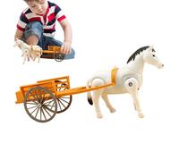NevPuose Jouet de charrette électrique pour Chevaux,Jouets pour Chevaux et charrettes | Ornement de Bureau modèle de Chariot,Décoration d'ornement de calèche de bibliothèque pour crèche, garderie,