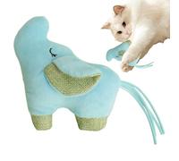 NevPuose Jouets interactifs pour chat avec son d'herbe à chat | Éléphant en peluche pour donner des coups de pied, grattage, stimulation à mâcher, chasse, jeu d'intérieur, ennui