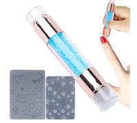 NevPuose Kit d'empilement à ongles, ongles | Stylos d'estampage | Conception à double extrémité Rinestone Kit de stylo de moulage embelli pour les femmes pratiques domestiques pour la pratique