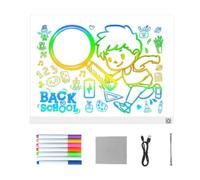 NevPuose Planche à dessin LED, 7 couleurs effaçables à sec, contrôle tactile, pour , garçons, filles, pour la maison, les bureaux, l'école, les vacances, l'art, le gribouillage, la peinture, le