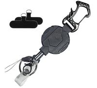 NevPuose Porte-Clés Rétractable Avec Porte-Badge - Porte-Badge ID avec Attaches pour Téléphone | Clip D'Identification Pour Activités De Plein Air Comme La Randonnée, La Pêche Et