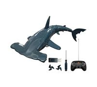 NevPuose Requin Télécommandé pour Piscine - 2.4GHz Rechargeable Étanche Radiocommandé,Requin télécommandé - pour Dès 6 Ans Filles Garçons Noël Anniversaire