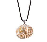 NevPuose Rose Crystal Jewelry Necklace - Vintage Inspired Stone, Decorative Mineral Crystal Charm, Stylish Womens Necklace | Natural Desert Rose Pendant Jewelry For Girls Women Fashion Collection Use