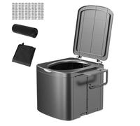 NevPuose Toilettes de camping - Siège léger dans un siège de toilette compact avec de lavage, porte-roulettes, poignée ergonomique pour caravane, pêche, sentiers de randonnée